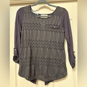 Maurices Dark Gray Textured Blouse